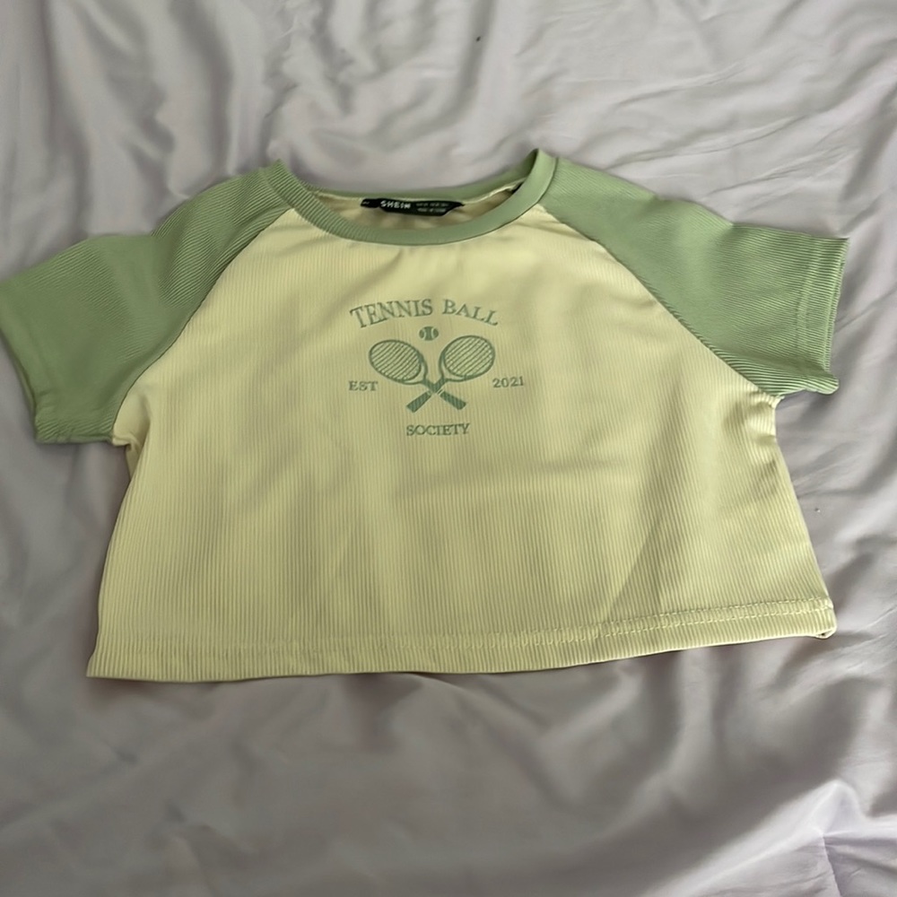 SHEIN tennis ball society crop top